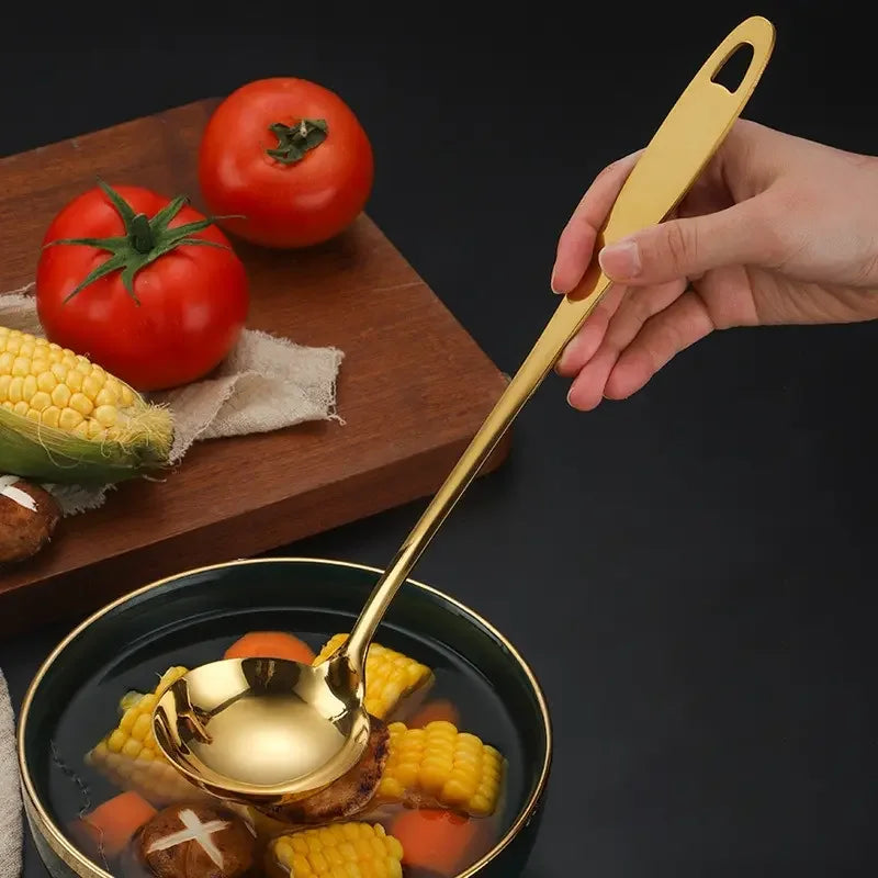 Kit de Talheres 4 Peças em Aço Inox Dourado