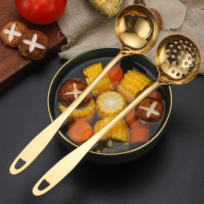 Kit de Talheres 4 Peças em Aço Inox Dourado