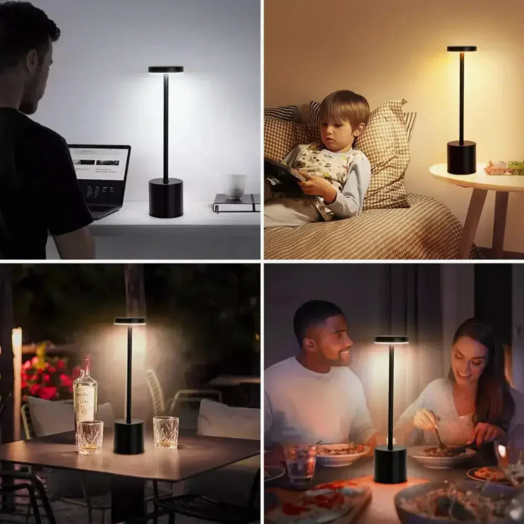 Luminária de Mesa LED Touch Recarregável USB com 3 Tons de Luz