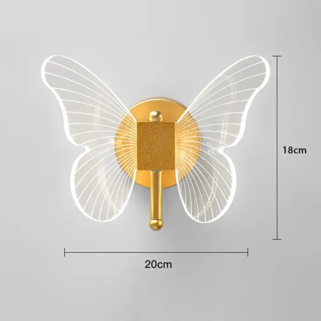 Luminária Arandela Borboleta Dourada LED