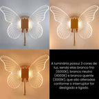 Luminária Arandela Borboleta Dourada LED