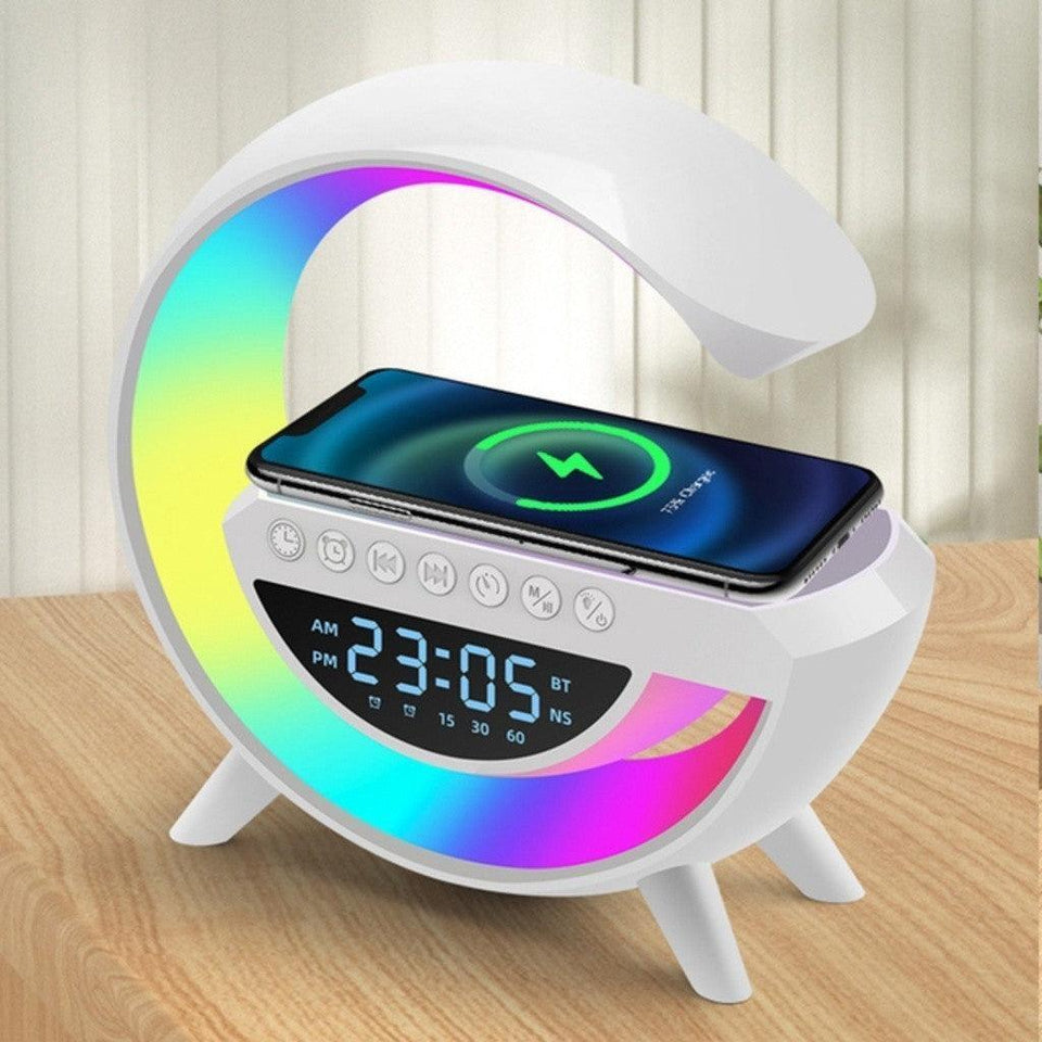 Luminária Bluetooth com Carregador Sem Fio e Despertador