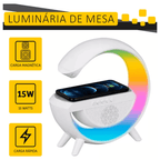 Luminária Bluetooth com Carregador Sem Fio e Despertador