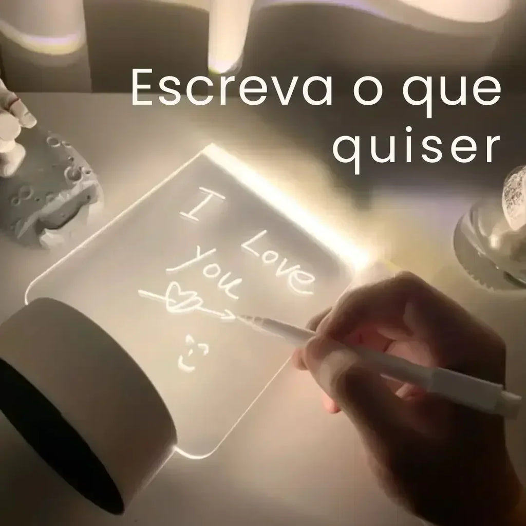 Luminária de Mesa Led com Tela para Escrever 3D