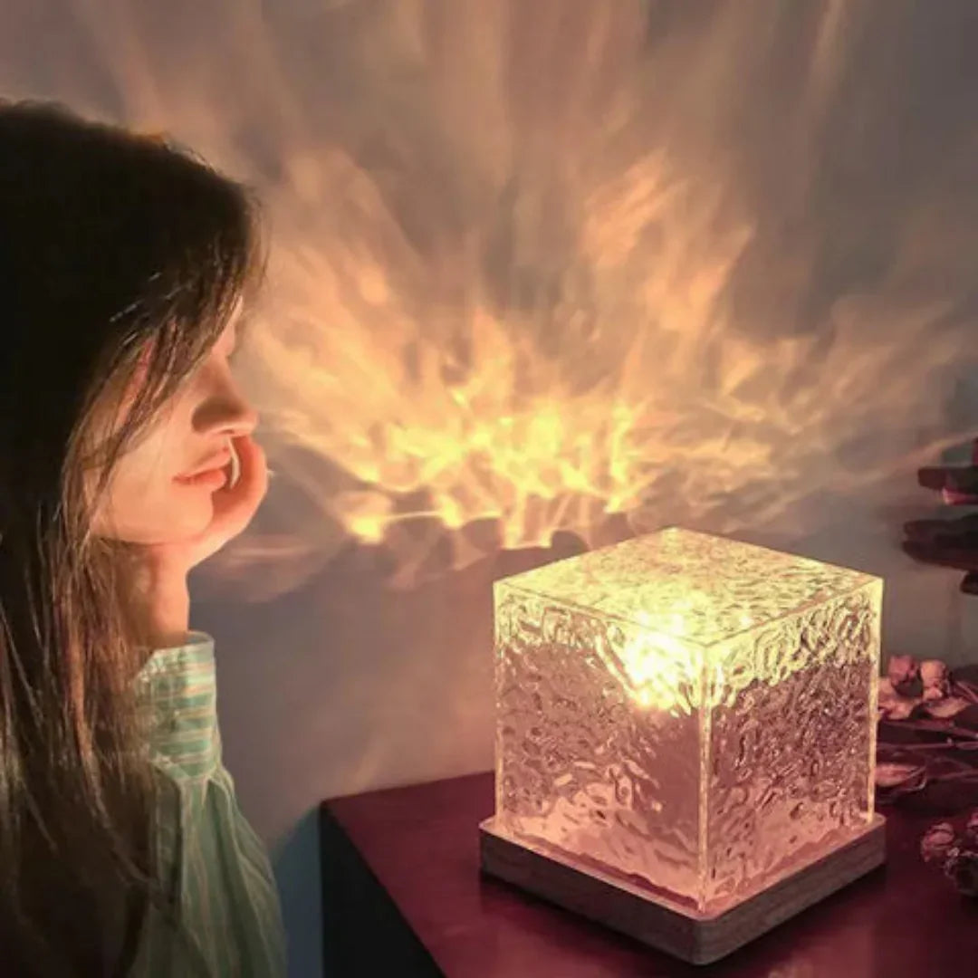 Luminária de Mesa com Efeito de Ondas e Luz