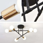 Lustre de Teto Moderno 6 Lâmpadas – Design Geométrico