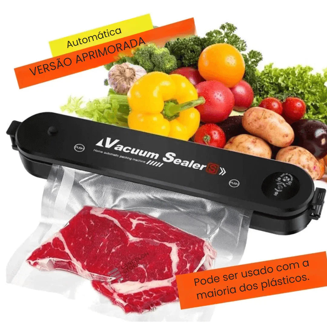 Seladora a Vácuo Automática Portátil – Conserva Alimentos por Até 10x Mais Tempo
