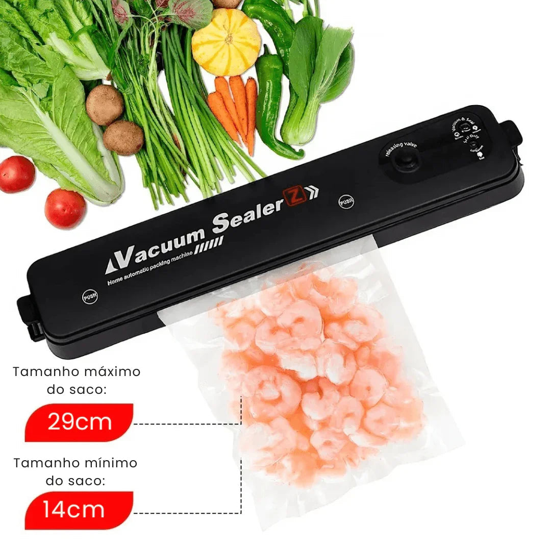 Seladora a Vácuo Automática Portátil – Conserva Alimentos por Até 10x Mais Tempo