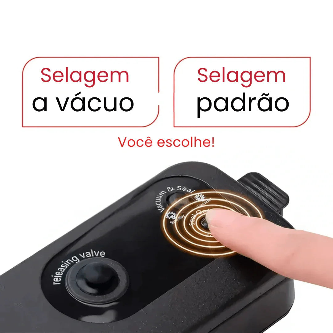 Seladora a Vácuo Automática Portátil – Conserva Alimentos por Até 10x Mais Tempo