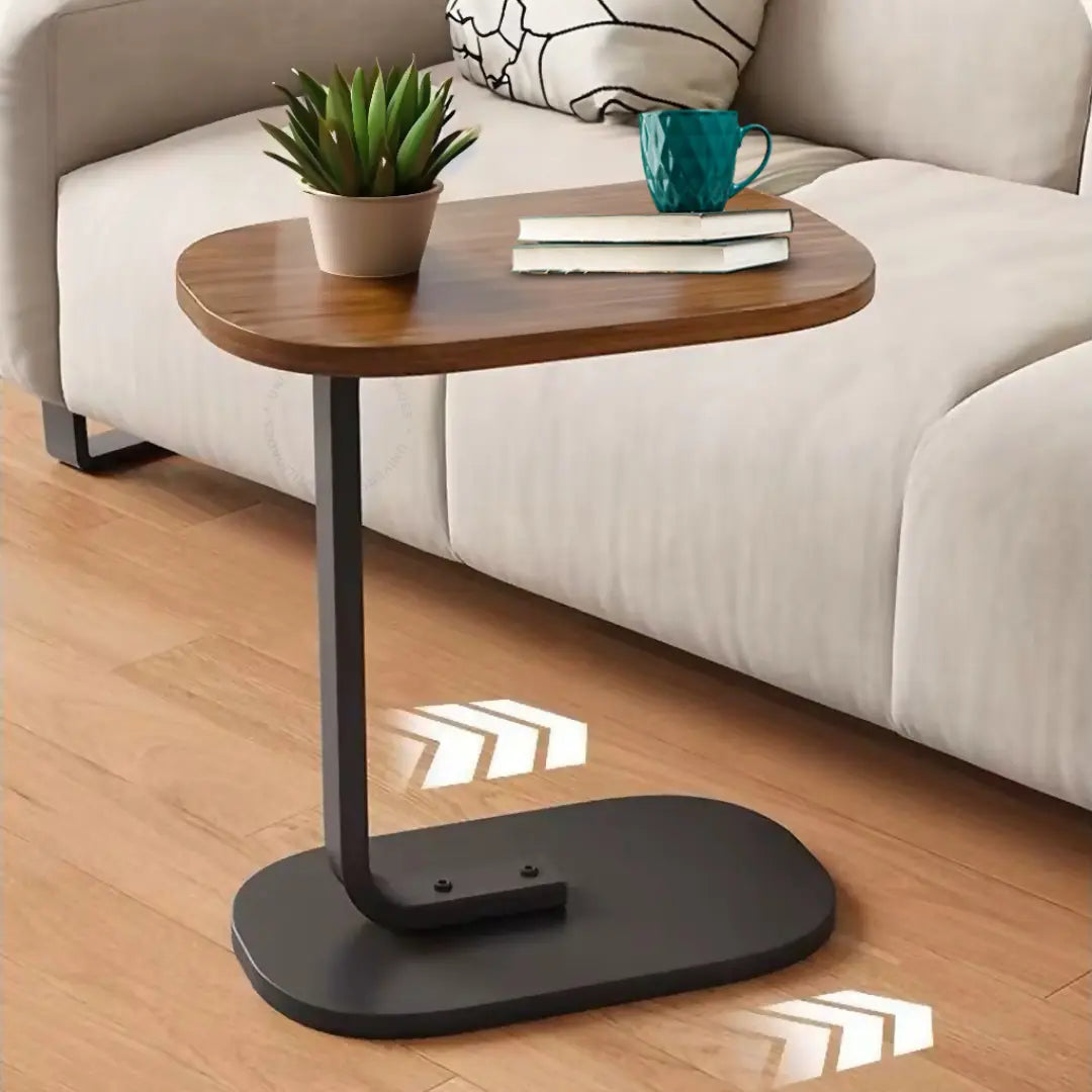 Mesa de Apoio Lateral Portátil em Ferro e MDF