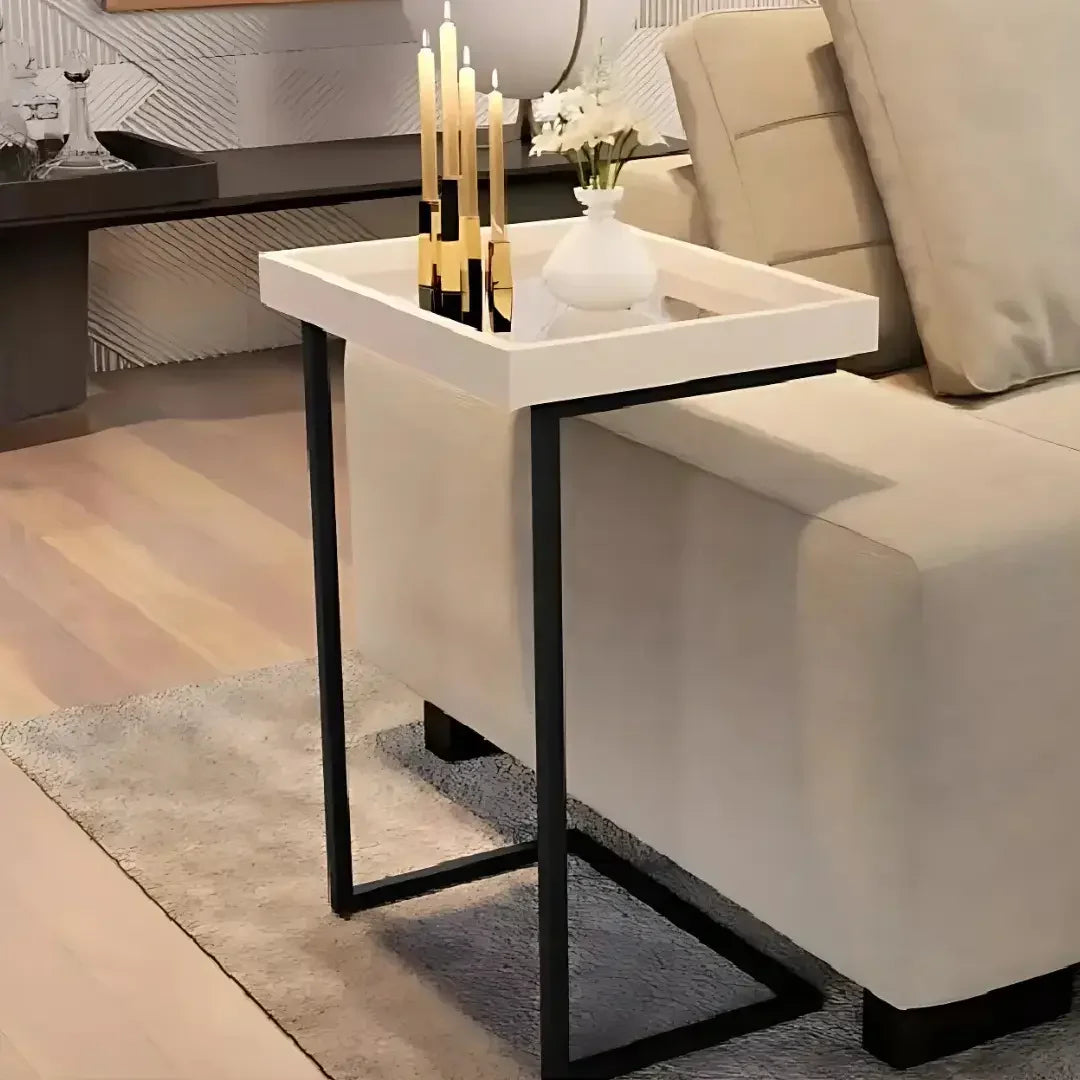Mesa Lateral de Apoio Sofá Com Espelho