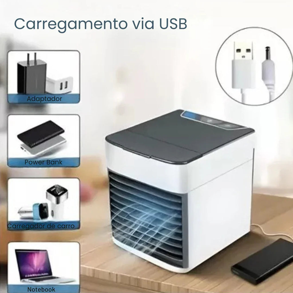 Mini Ar Condicionado Climatizador Portátil USB