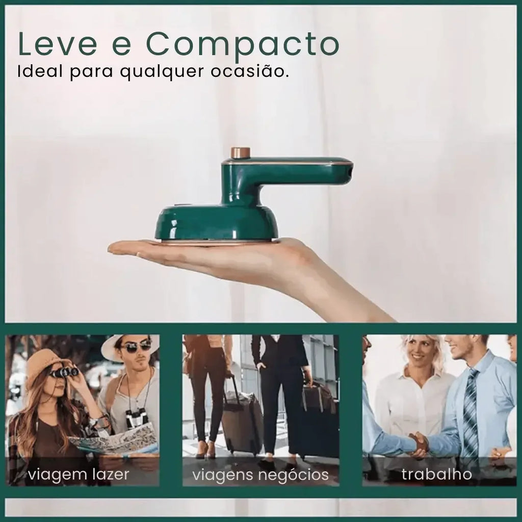 Mini Ferro de Passar a Vapor Portátil Bivolt