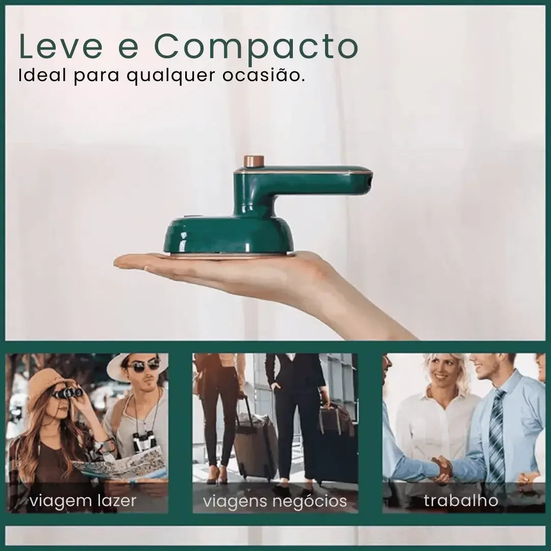 Mini Ferro de Passar a Vapor Portátil Bivolt