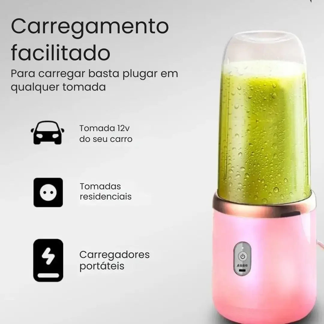 Mini Liquidificador Elétrico Portátil com Copo Extra
