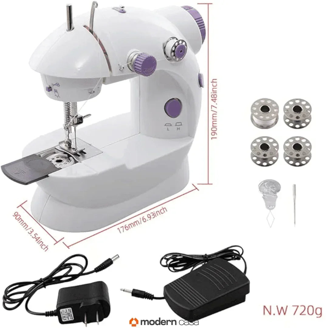 Mini Máquina de Costura Portátil Elétrica com Pedal