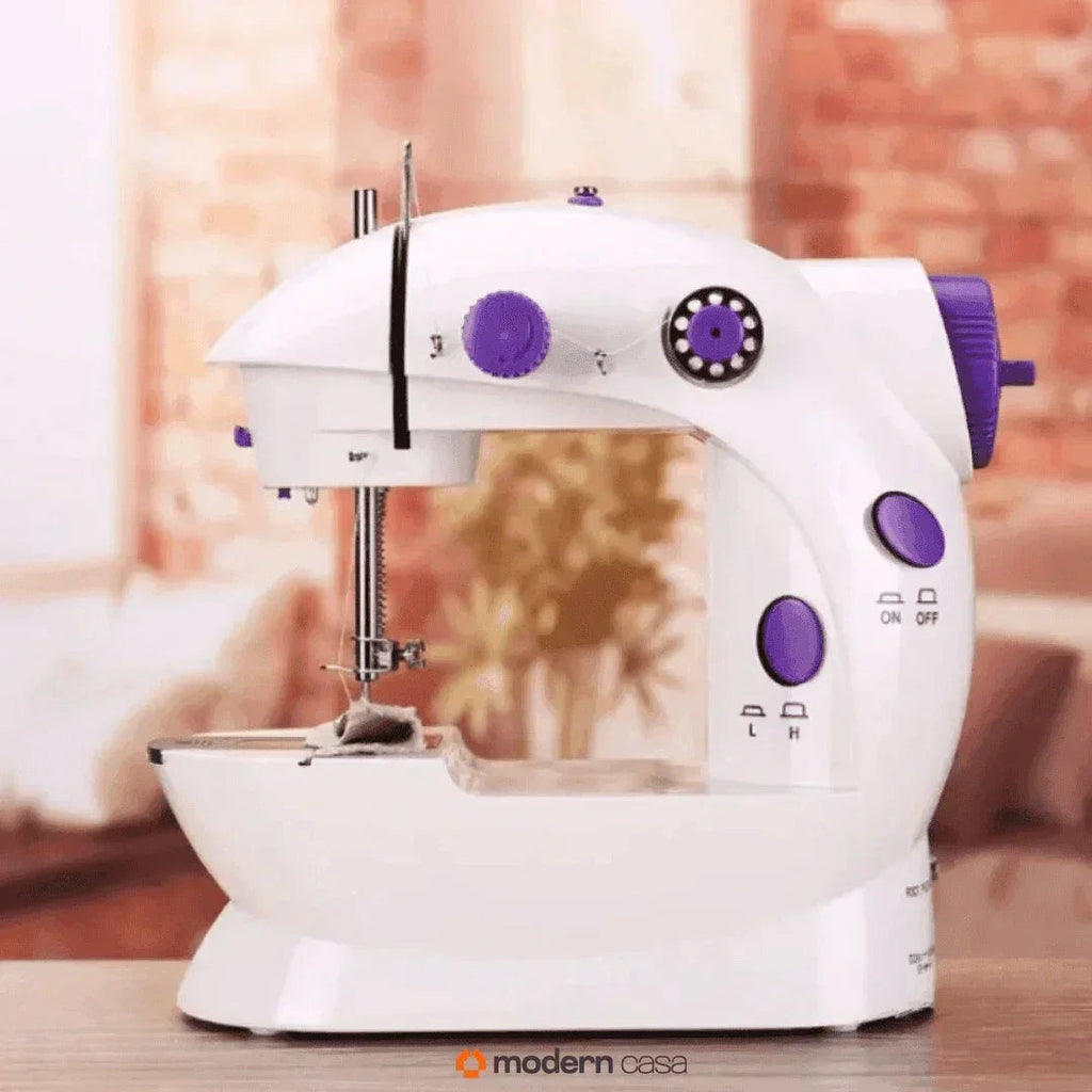 Mini Máquina de Costura Portátil Elétrica com Pedal