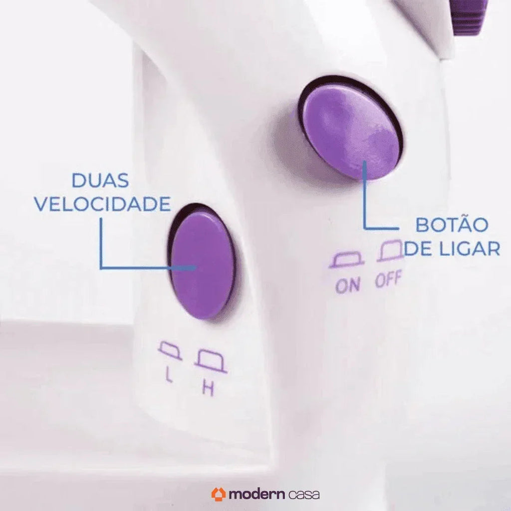 Mini Máquina de Costura Portátil Elétrica com Pedal