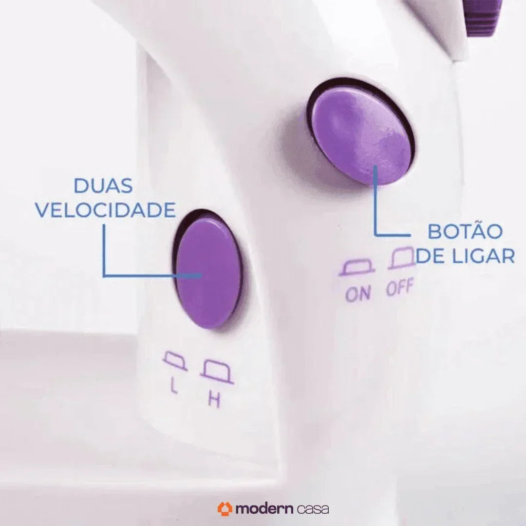 Mini Máquina de Costura Portátil Elétrica com Pedal