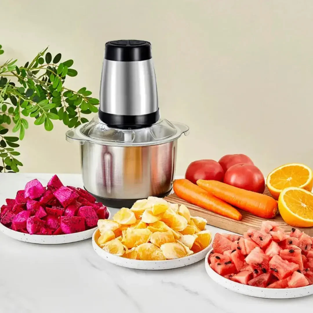 Moedor e Triturador de Alimentos Elétrico 300W em Aço Inox
