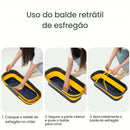 Mop de Limpeza Flat Slim 360º + Balde Retrátil