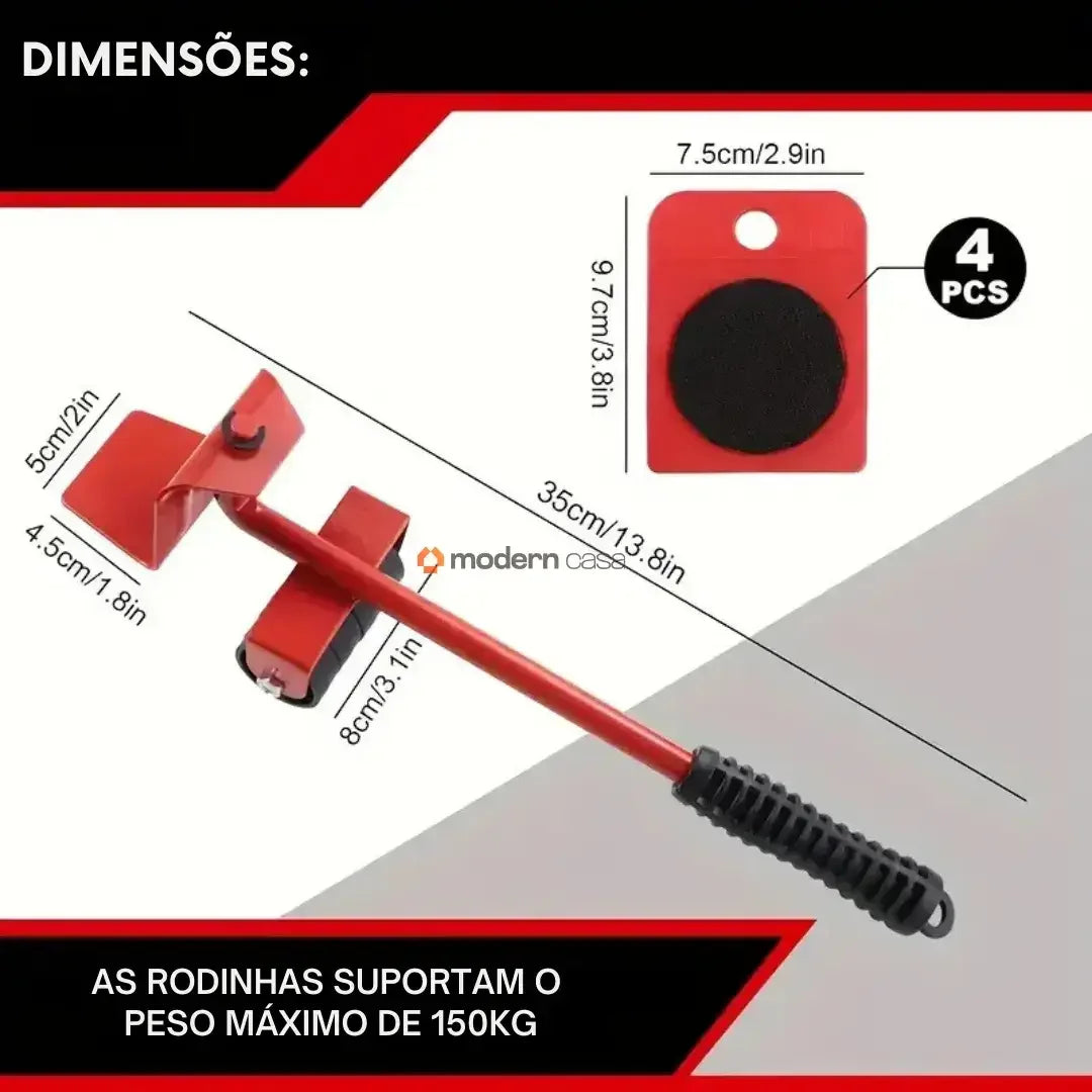 Movedor e Levantador de Móveis – Kit 5 Peças