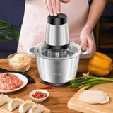 Moedor e Triturador de Alimentos Elétrico 300W em Aço Inox