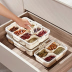 Organizador Hermético Em Acrílico com 8 Divisórias – para Frutas, Legumes e Alimentos