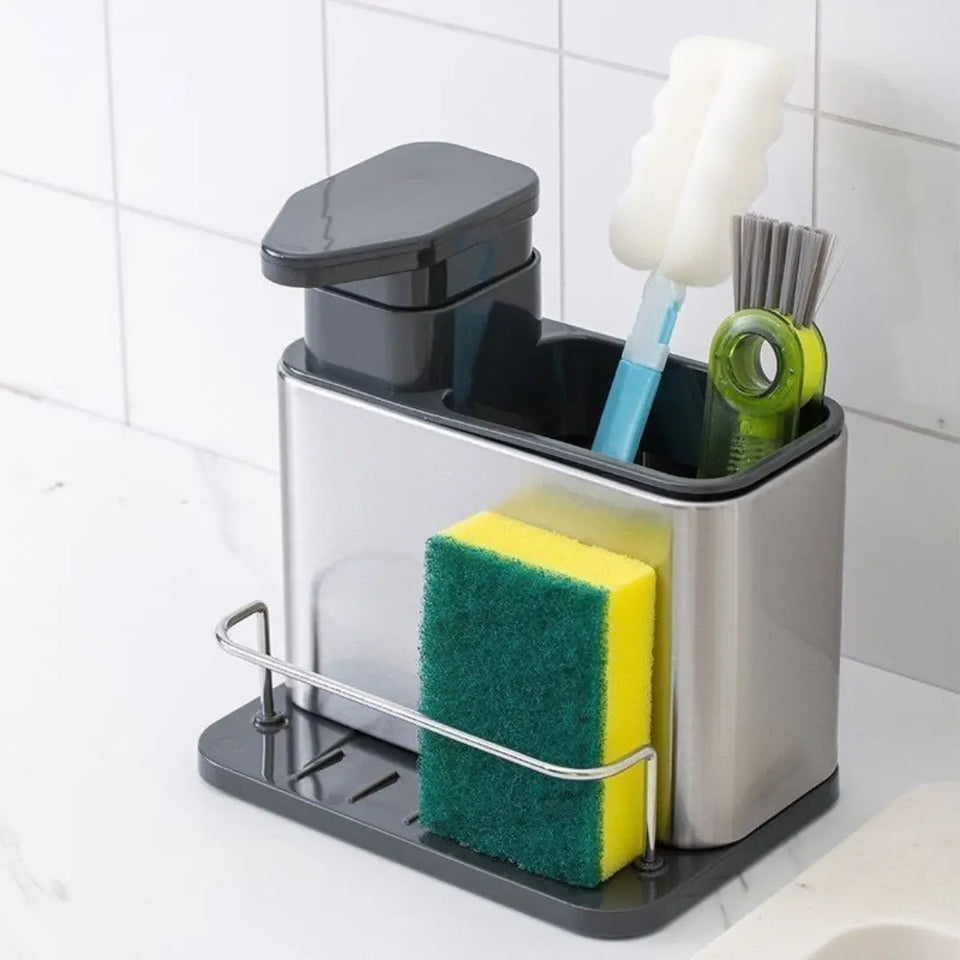 Organizador de Pia 3 em 1 com Dispenser de Detergente