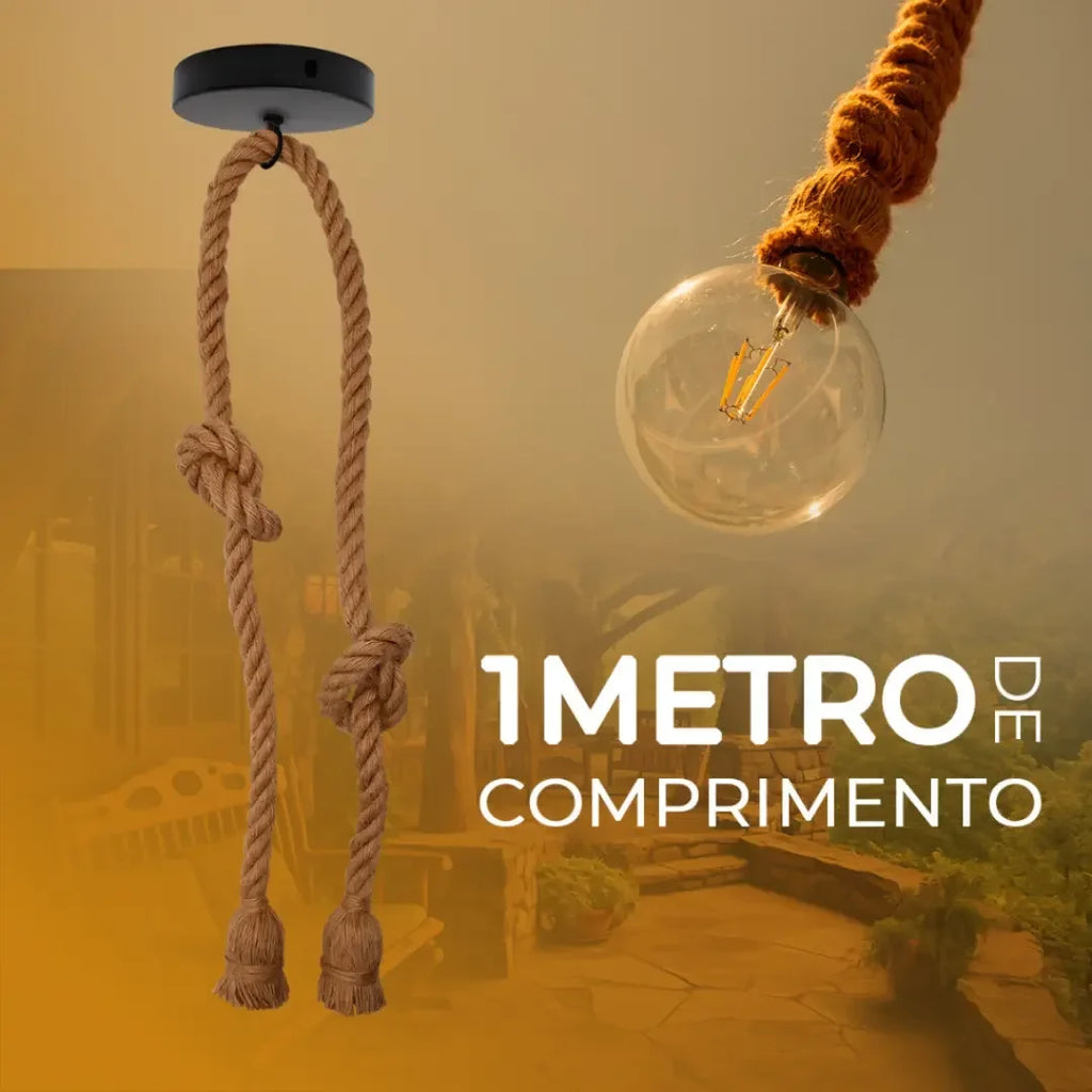 Pendente de Teto em Corda Sisal Duplo