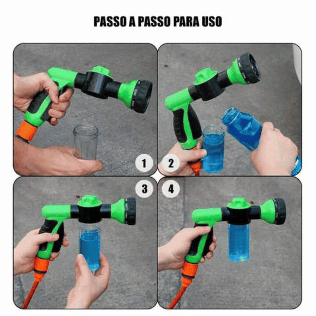 Pistola de Alta Pressão com Espuma 8 em 1