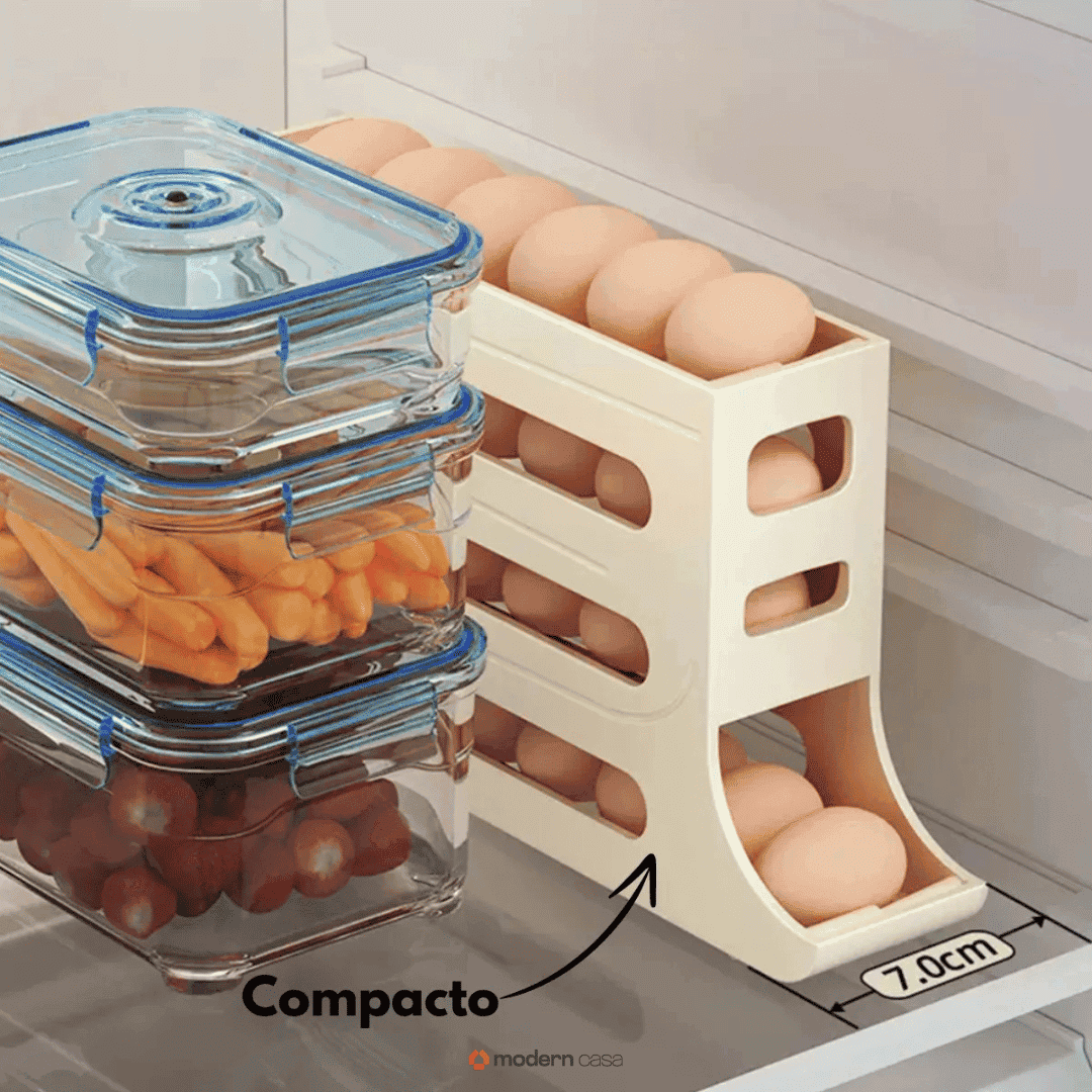 Organizador Porta-Ovos com Rolagem Automática 4 andares