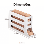 Organizador Porta-Ovos com Rolagem Automática 4 andares
