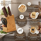 Suporte Organizador de Facas em Bambu Natural