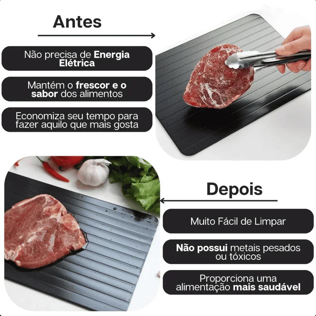 Tábua para Descongelar Carnes 4x Mais Rápido