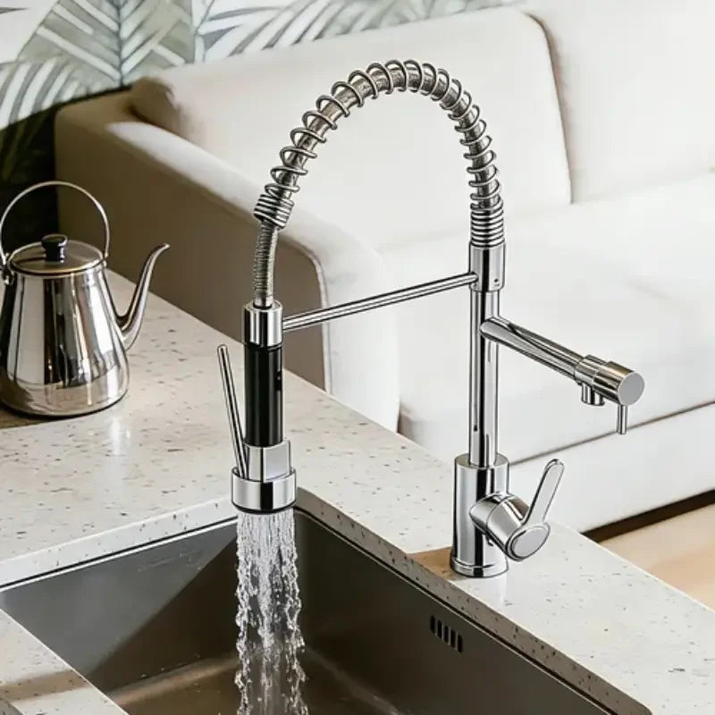 Torneira Gourmet Cozinha Flexível com Ducha Dupla 360°