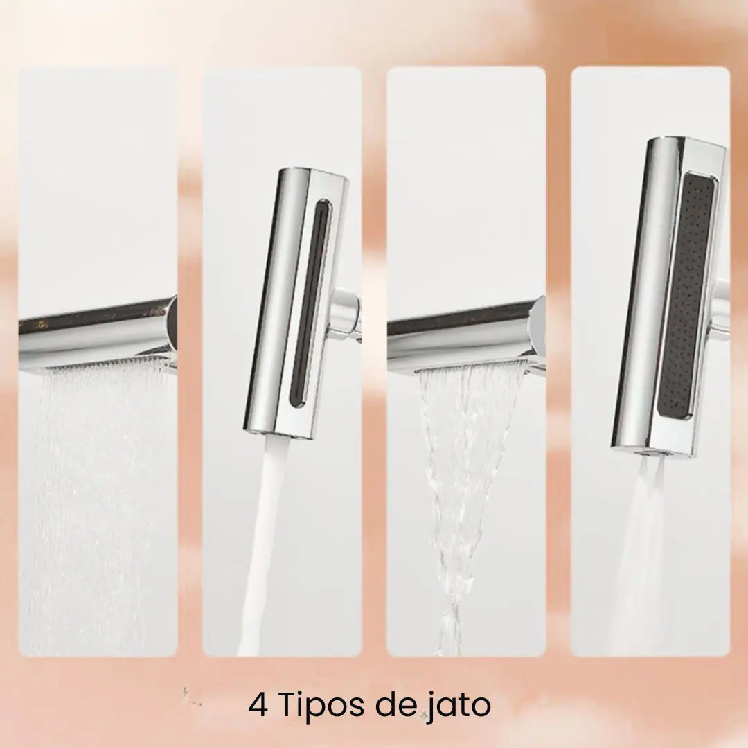 Torneira Soft Inox 4 Jatos Rotativa 360° Cromada