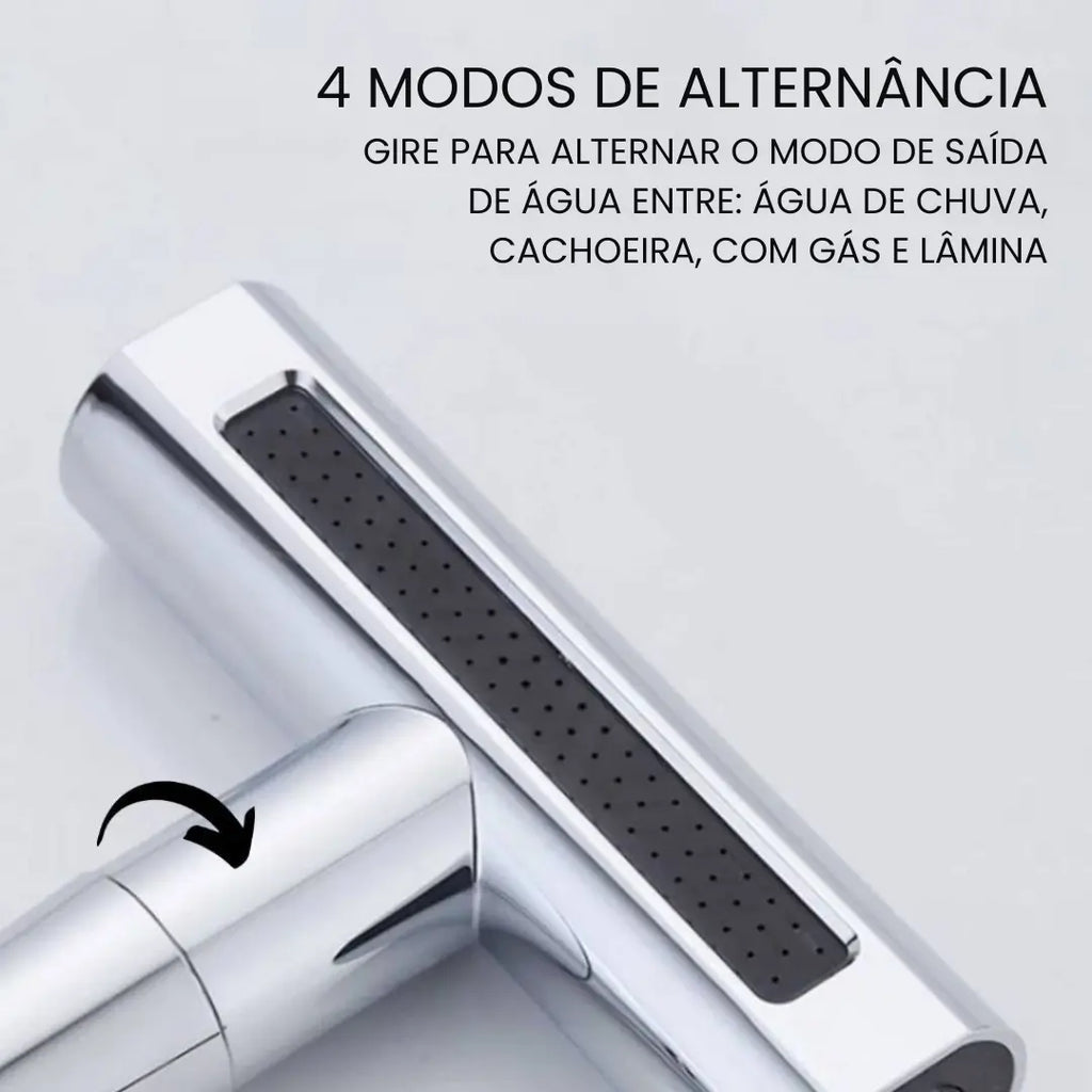 Torneira Soft Inox 4 Jatos Rotativa 360° Cromada