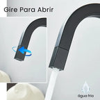 Torneira de Banheiro Luxo em Aço Inox Cromado