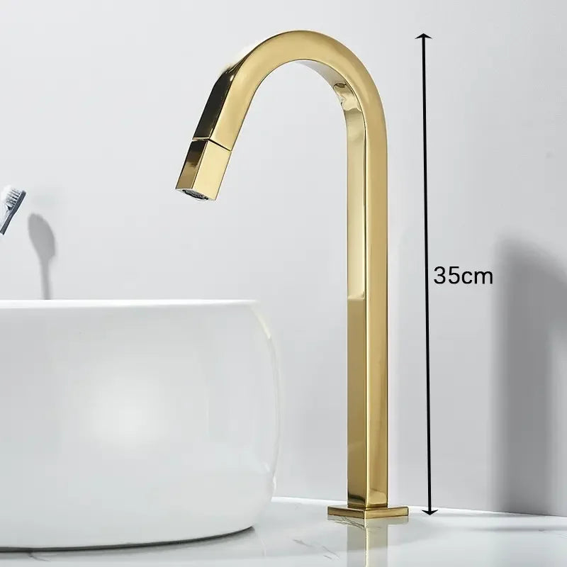 Torneira de Banheiro Luxo em Aço Inox Cromado