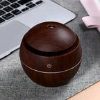 Umidificador e Difusor Ultrassônico Luzes Madeira USB