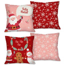 Kit com 4 Capas para Almofadas Decorativas Natal Papai Noel