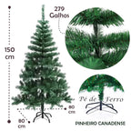 Kit Completo de Árvore de Natal 1,5m com 84 Enfeites
